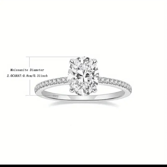 New 2 Carat Moissanite Engagement Ring/ For Every day Ring/ Best Gift - Picture 13 of 13